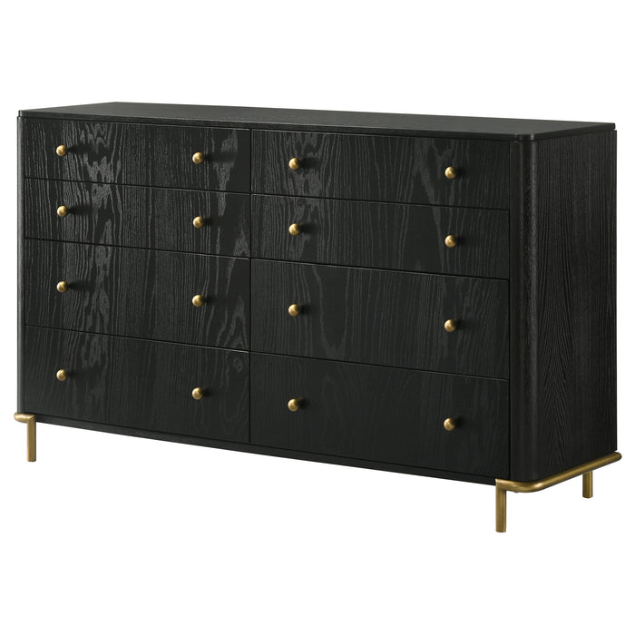 Coaster Arini 8-drawer Bedroom Dresser with Mirror Black No Mirror