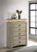 Coaster Giselle 6-drawer Bedroom Chest with LED Rustic Beige Default Title