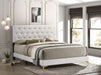 Coaster Kendall Tufted Upholstered Panel Bed White Cal King