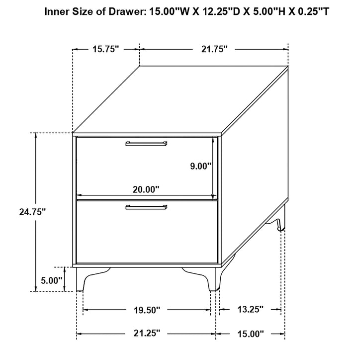 Coaster Kendall 2-drawer Nightstand White Default Title