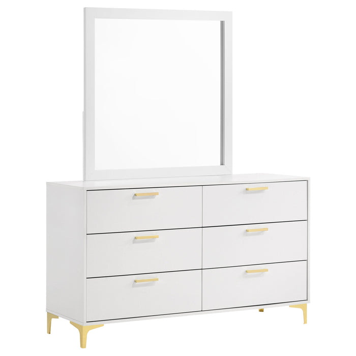 Coaster Kendall 6-drawer Dresser with Mirror White With Mirror