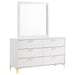 Coaster Kendall 6-drawer Dresser with Mirror White With Mirror