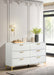 Coaster Kendall 6-drawer Dresser with Mirror White No Mirror