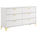 Coaster Kendall 6-drawer Dresser with Mirror White No Mirror