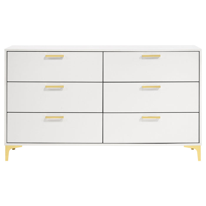 Coaster Kendall 6-drawer Dresser with Mirror White No Mirror