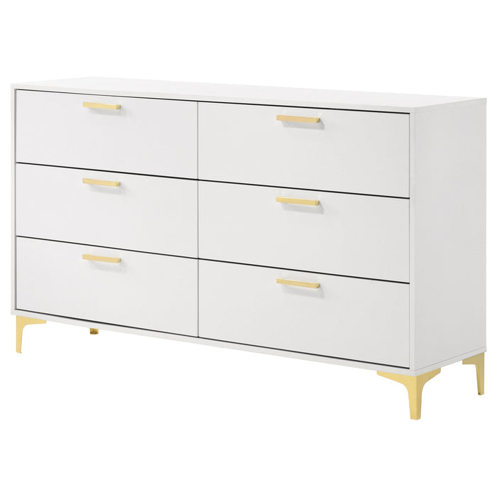 Coaster Kendall 6-drawer Dresser with Mirror White No Mirror