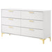 Coaster Kendall 6-drawer Dresser with Mirror White No Mirror