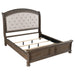 Coaster Emmett Tufted Headboard Panel Bed Walnut and Beige Cal king