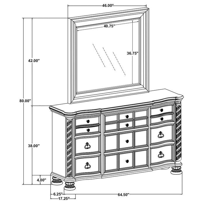 Coaster Emmett 9-drawer Dresser with Mirror Walnut No Mirror