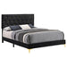 Coaster Kendall Tufted Panel Bed Black and Gold Cal King