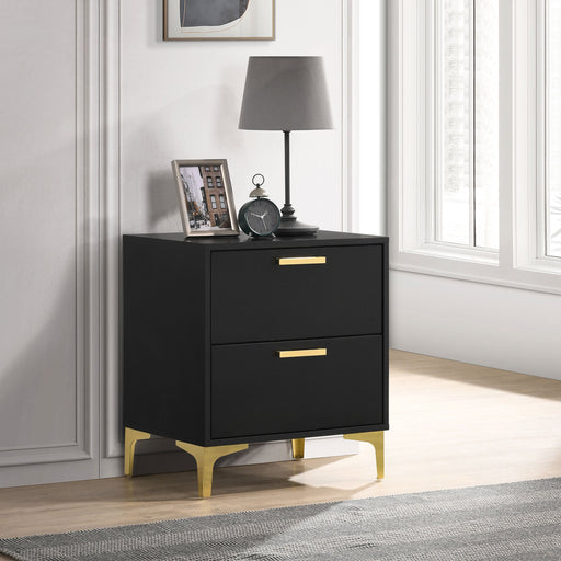 Coaster Kendall 2-drawer Nightstand Black and Gold Default Title