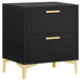 Coaster Kendall 2-drawer Nightstand Black and Gold Default Title