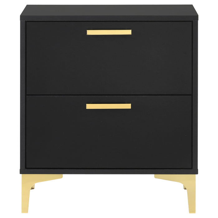 Coaster Kendall 2-drawer Nightstand Black and Gold Default Title