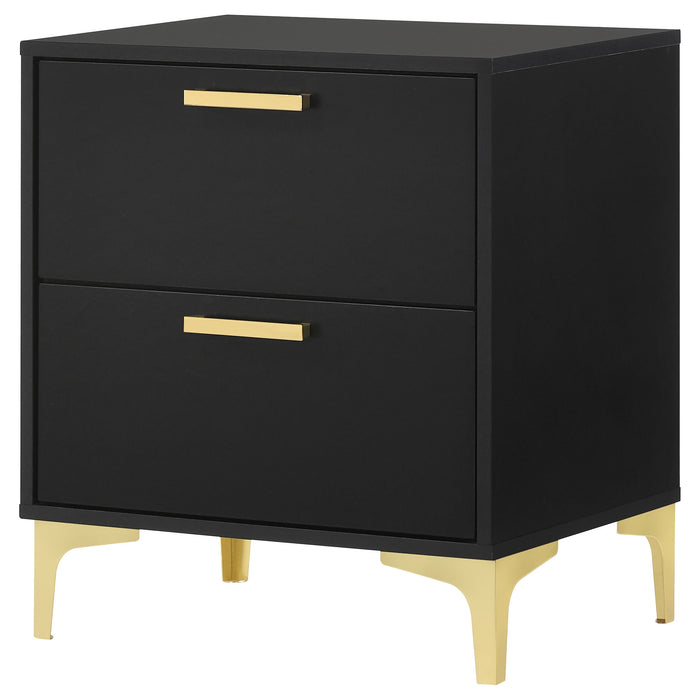 Coaster Kendall 2-drawer Nightstand Black and Gold Default Title