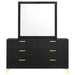 Coaster Kendall 6-drawer Dresser with Mirror Black and Gold No Mirror