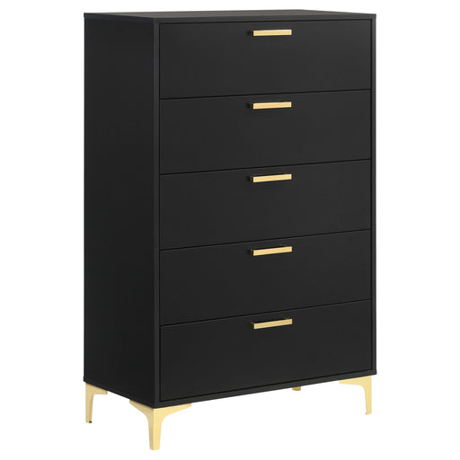 Coaster Kendall 5-drawer Chest Black and Gold Default Title