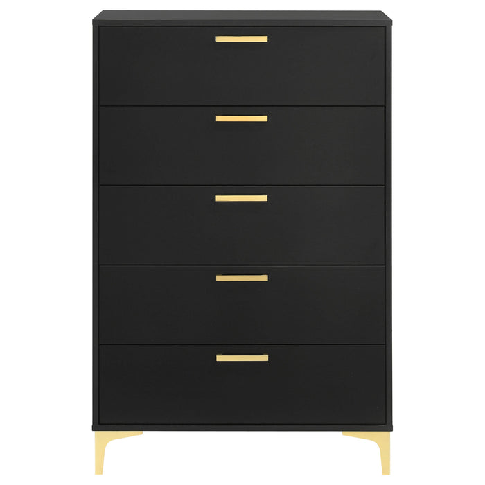 Coaster Kendall 5-drawer Chest Black and Gold Default Title