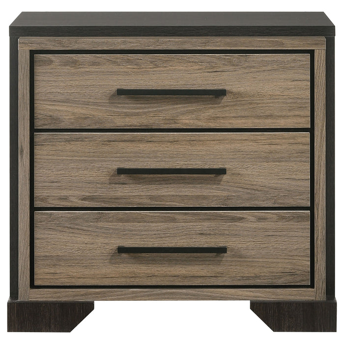 Coaster Baker 3-drawer Nightstand Brown and Light Taupe Default Title