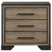 Coaster Baker 3-drawer Nightstand Brown and Light Taupe Default Title