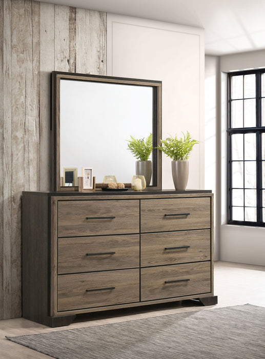 Coaster Baker 6-drawer Dresser with Mirror Brown and Light Taupe No Mirror