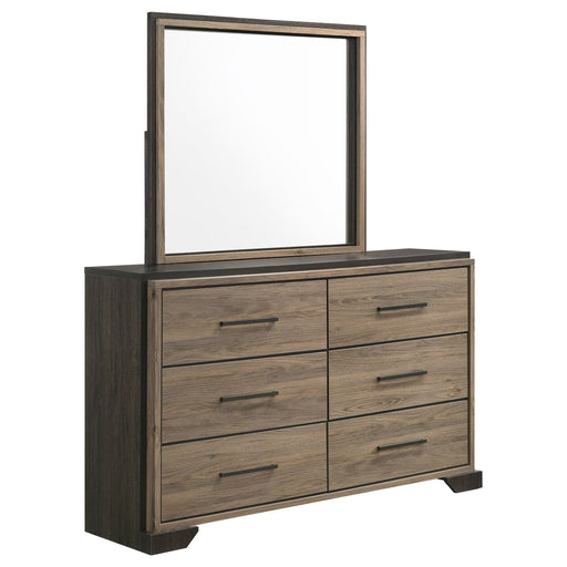 Coaster Baker 6-drawer Dresser with Mirror Brown and Light Taupe With Mirror