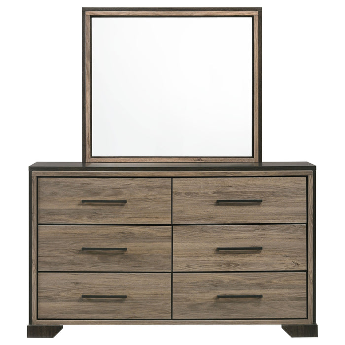 Coaster Baker 6-drawer Dresser with Mirror Brown and Light Taupe No Mirror