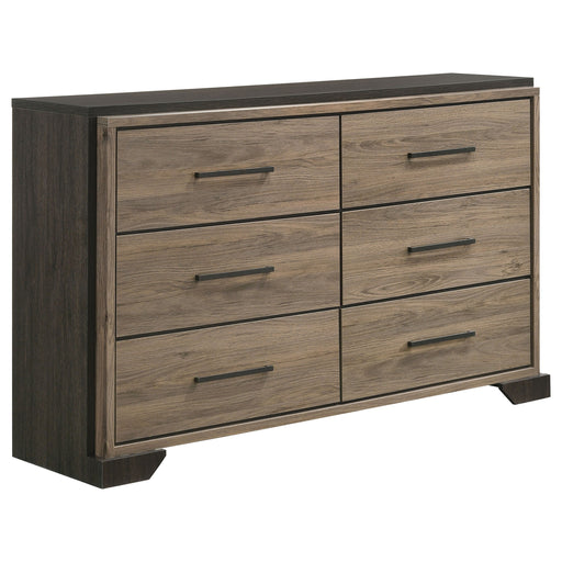 Coaster Baker 6-drawer Dresser with Mirror Brown and Light Taupe No Mirror