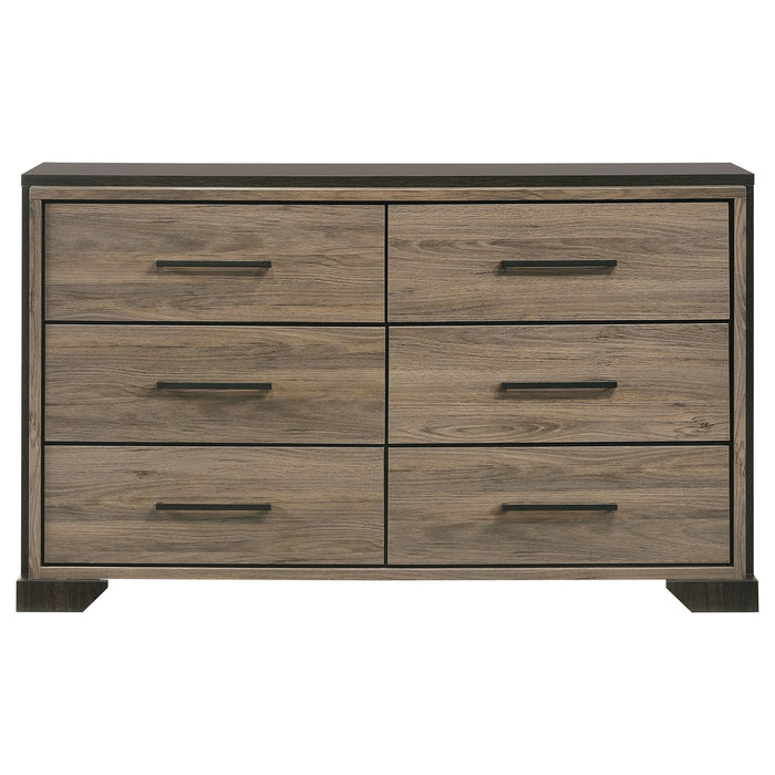 Coaster Baker 6-drawer Dresser with Mirror Brown and Light Taupe No Mirror