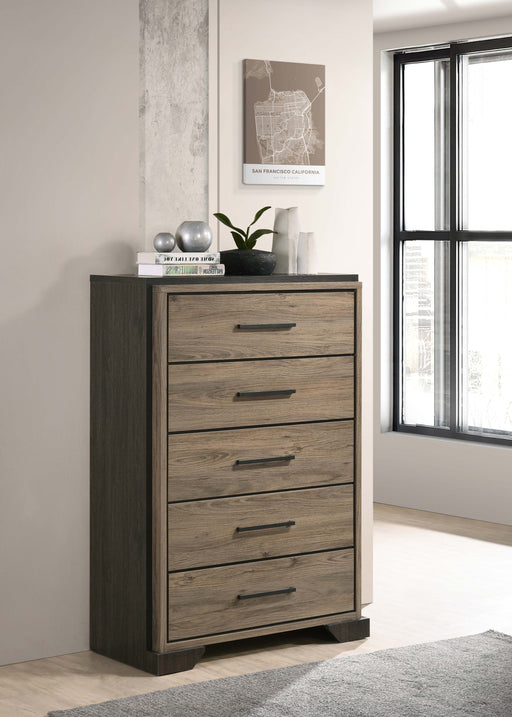 Coaster Baker 5-drawer Chest Brown and Light Taupe Default Title