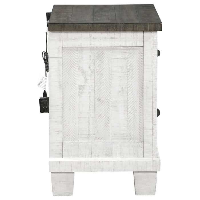 Coaster Lilith 2-drawer Nightstand Distressed Grey and White Default Title