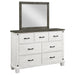 Coaster Lilith 7-drawer Dresser with Mirror Distressed Grey and White With Mirror