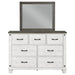 Coaster Lilith 7-drawer Dresser with Mirror Distressed Grey and White No Mirror