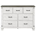 Coaster Lilith 7-drawer Dresser with Mirror Distressed Grey and White No Mirror