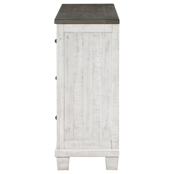 Coaster Lilith 7-drawer Dresser with Mirror Distressed Grey and White No Mirror