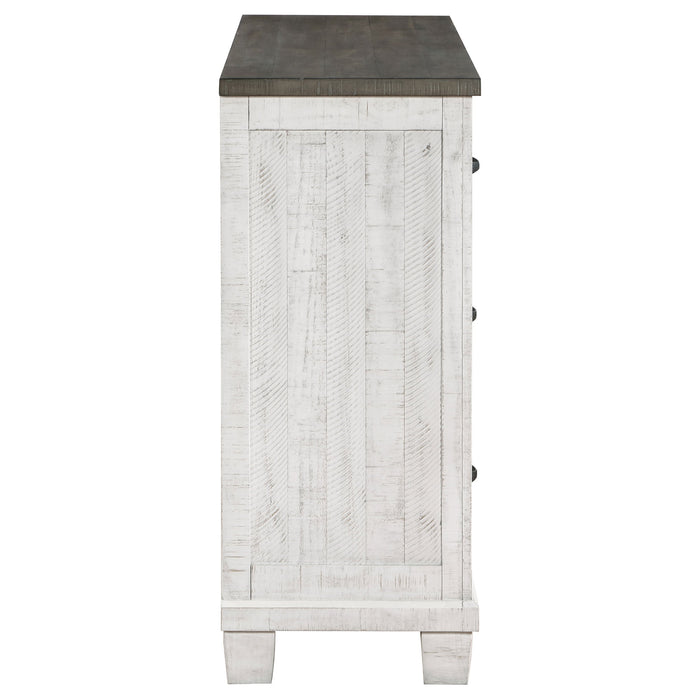 Coaster Lilith 7-drawer Dresser with Mirror Distressed Grey and White No Mirror