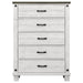 Coaster Lilith 5-drawer Chest Distressed Grey and White Default Title