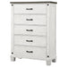 Coaster Lilith 5-drawer Chest Distressed Grey and White Default Title