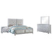 Coaster Larue Tufted Bedroom Set Silver Eastern King Set of 4