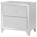 Coaster Larue 2-drawer Nightstand with USB Port Silver Default Title