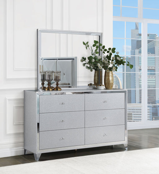 Coaster Larue 6-drawer Dresser with Mirror Silver With Mirror