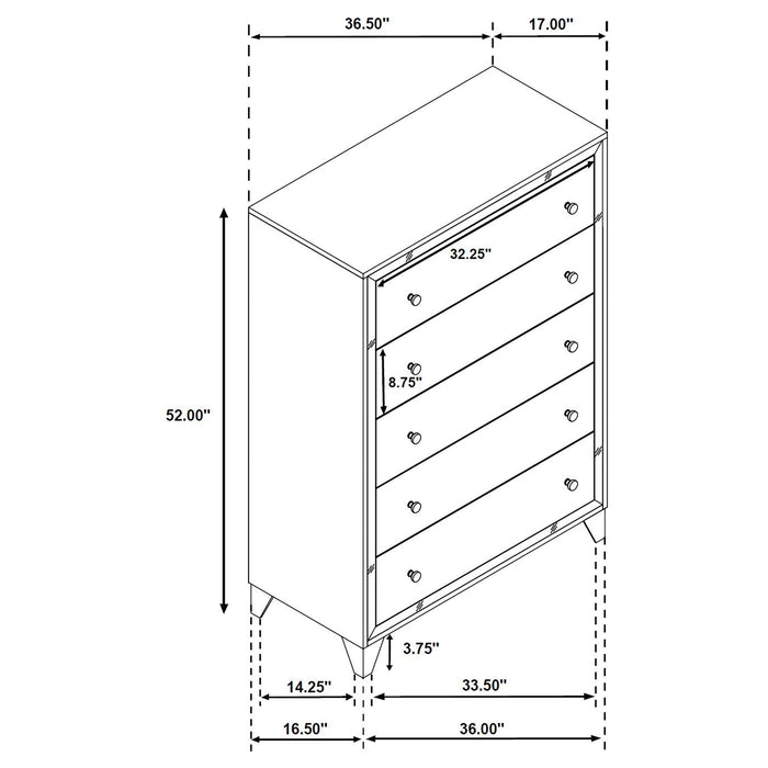 Coaster Larue 5-drawer Chest Silver Default Title