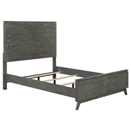 Nathan Wood California King Panel Bed Grey