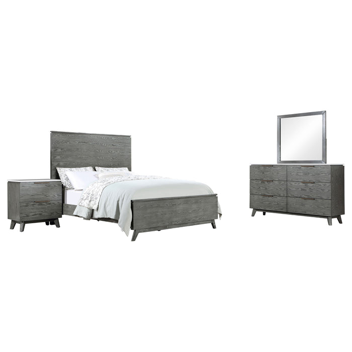 Coaster Nathan Bedroom Set White Marble and Grey Set of 4