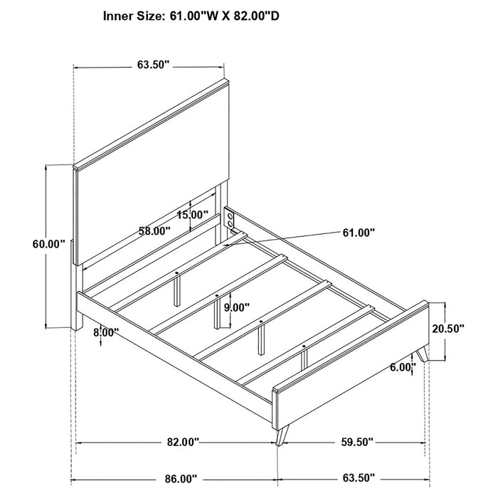 Nathan High Headboard  Panel Bed Grey