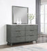 Coaster Nathan 6-drawer Dresser with Mirror White Marble and Grey No Mirror