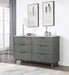 Coaster Nathan 6-drawer Dresser with Mirror White Marble and Grey No Mirror