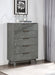 Coaster Nathan 5-drawer Chest White Marble and Grey Default Title