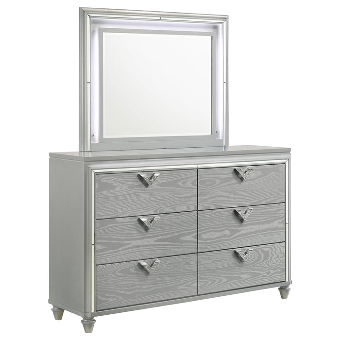 Coaster Veronica 6-drawer Bedroom Dresser with Mirror Light Silver No Mirror