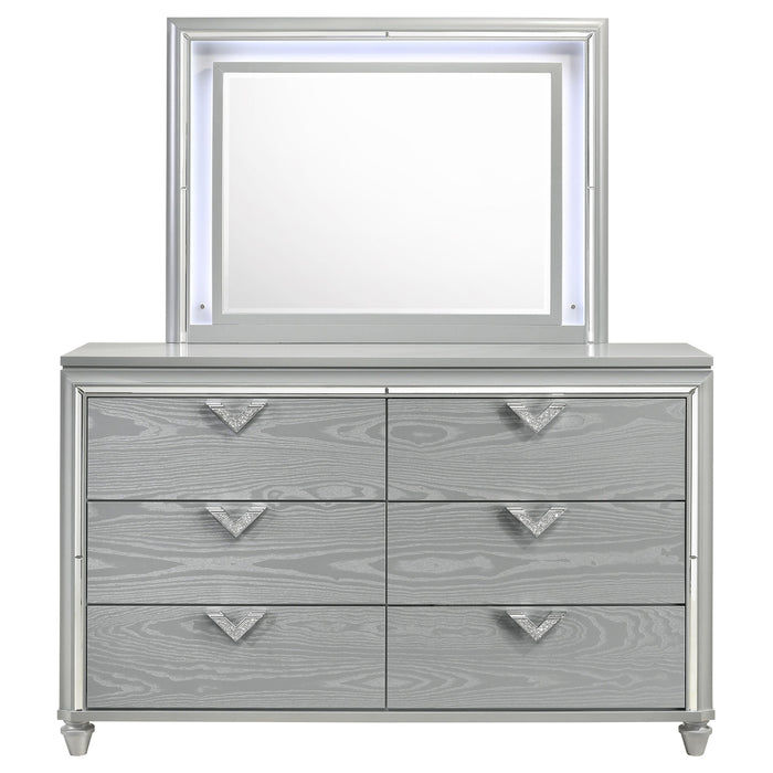 Coaster Veronica 6-drawer Bedroom Dresser with Mirror Light Silver No Mirror