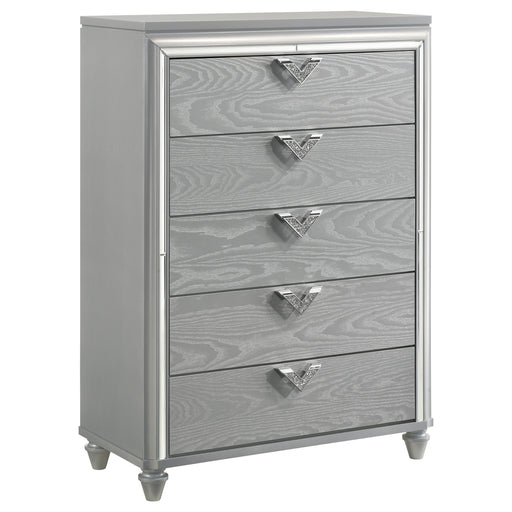 Veronica 5-drawer Bedroom Chest Light Silver